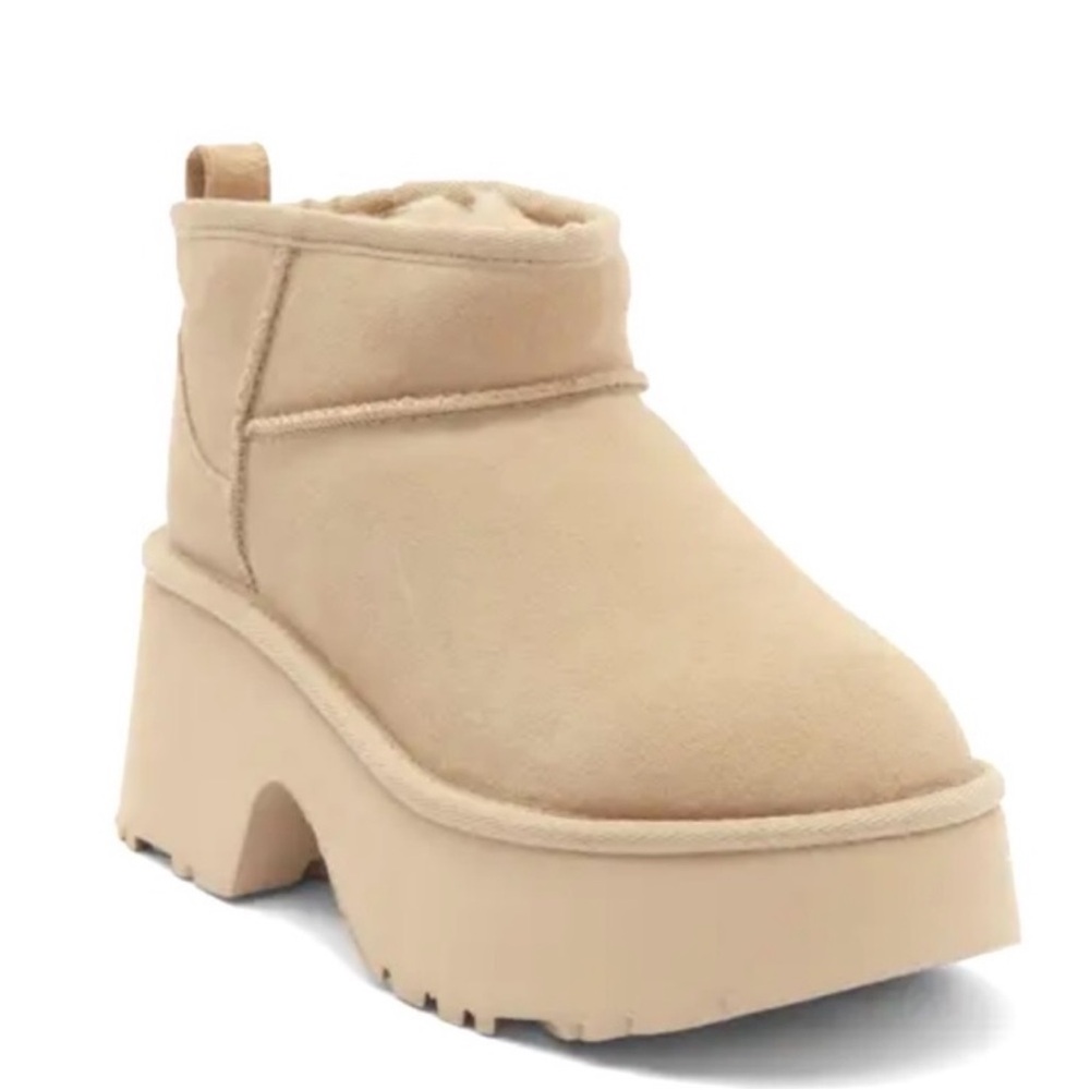 UGG Cream Platform Ankle Boots